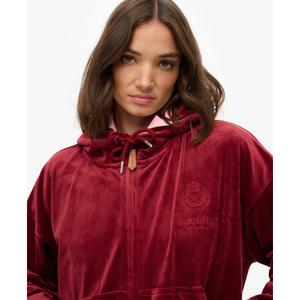 Kurtka dresowa z kapturem, rozpinana, welurowa dla kobiet Superdry Country Club image-4