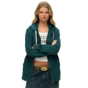 Felpa con cappuccio zip oversize classica da donna Superdry Essential image-3