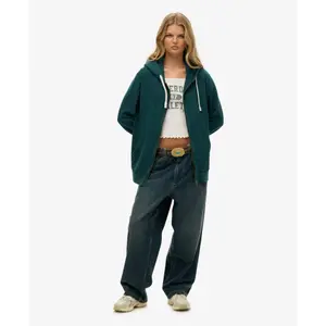 Felpa con cappuccio zip oversize classica da donna Superdry Essential image-1