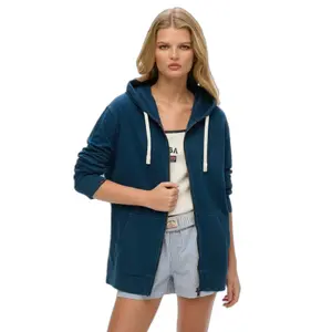 Felpa con cappuccio zip oversize classica da donna Superdry Essential image-1