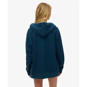 Felpa con cappuccio zip oversize classica da donna Superdry Essential image-3