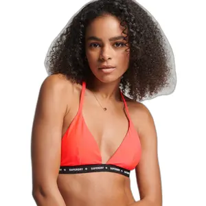 Top bikini triángulo elástico para mujer Superdry Micro Logo image-0