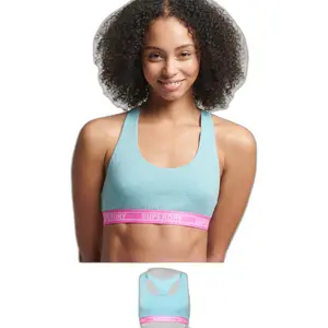 Brassière multi logo en coton bio femme Superdry image-1