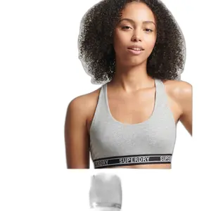 Brassière multi logo en coton bio femme Superdry image-1