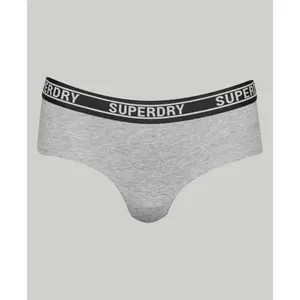 Calções multi logótipo de algodão orgânico de cintura baixa para mulheres Superdry image-0