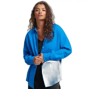 Camisa boyfriend casual de lino para mujer Superdry image-1