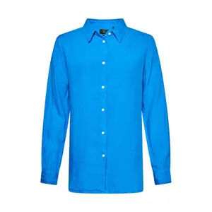 Camisa boyfriend casual de lino para mujer Superdry image-0