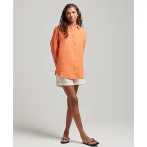 Camisa de linho casual boyfriend para mulher Superdry image-1