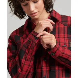 Women's flannel and woolen skin overshirt Superdry image-3
