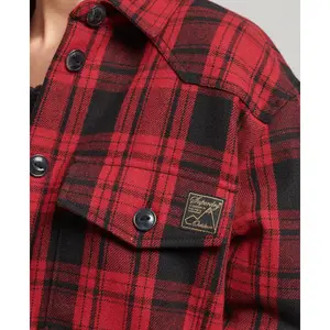 Women's flannel and woolen skin overshirt Superdry image-4