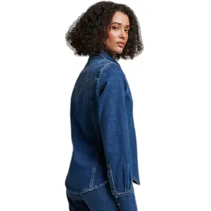 Organic cotton denim shirt for women Superdry Western image-3