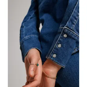 Organic cotton denim shirt for women Superdry Western image-5