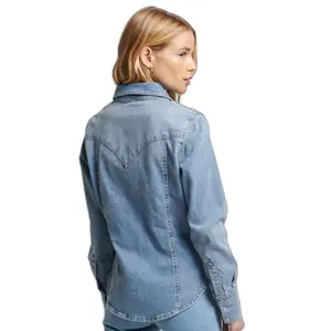 Ekologiczna bawełniana koszula jeansowa dla kobiet Superdry Western image-2