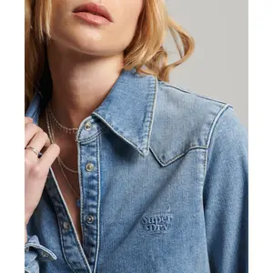 Ekologiczna bawełniana koszula jeansowa dla kobiet Superdry Western image-4