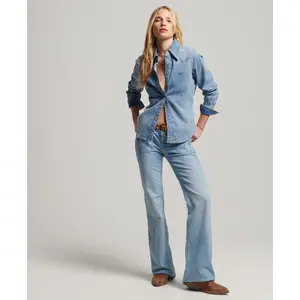Ekologiczna bawełniana koszula jeansowa dla kobiet Superdry Western image-0