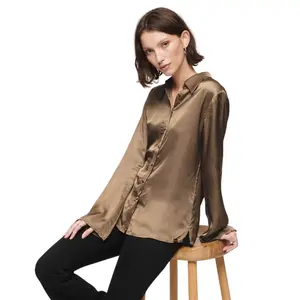 Satinblus med lång ärm för dam Superdry Studios Seventies image-3