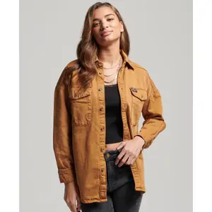 Women's oversized denim overshirt Superdry image-1