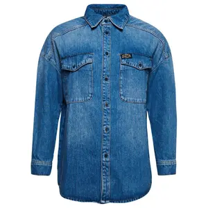 Women's oversized denim overshirt Superdry image-0