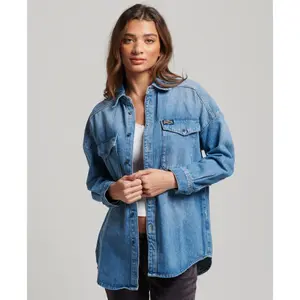 Women's oversized denim overshirt Superdry image-2