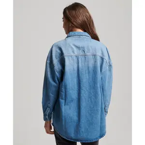 Women's oversized denim overshirt Superdry image-3