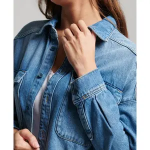 Women's oversized denim overshirt Superdry image-5