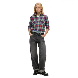 Women’s long-sleeve flannel checked shirt Superdry Lumberjack image-1
