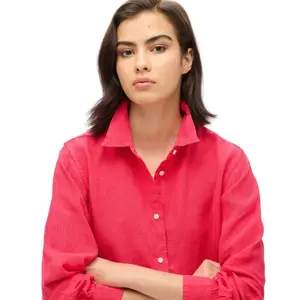 Women's long sleeve linen shirt Superdry Boyfriend image-4