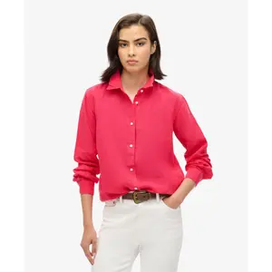 Women's long sleeve linen shirt Superdry Boyfriend image-1