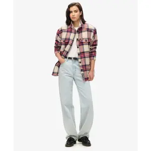 Damen-Karomuster-Schal aus Lammfell Superdry image-3