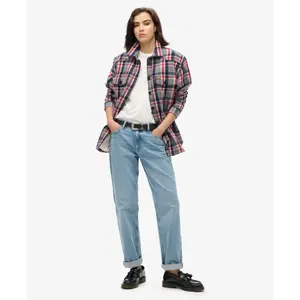 Damen-Karomuster-Schal aus Lammfell Superdry image-2