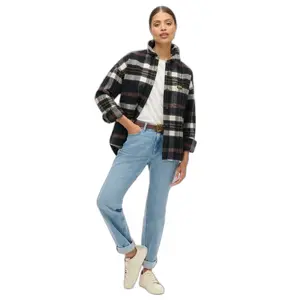 Checkered long sleeve shirt jacket for women Superdry image-1