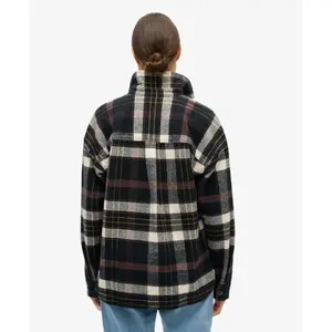 Checkered long sleeve shirt jacket for women Superdry image-2
