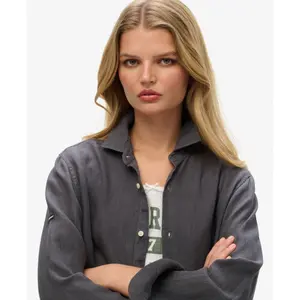 Women's relaxed oversized linen shirt Superdry image-4