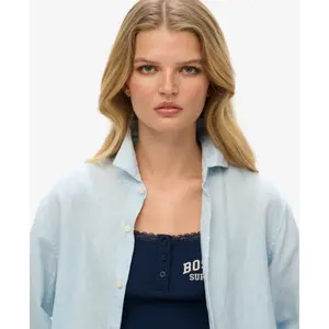 Camisa oversized casual em linho feminina Superdry image-4