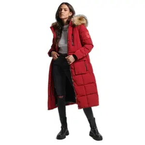 Lange Daunenjacke mit Kunstpelzbesatz für Damen Superdry Everest image-0