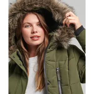 Casaco comprido de mulher com pele falsa Superdry Everest image-3