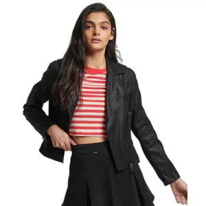 Veste cuir moto femme Superdry Vintage image-0