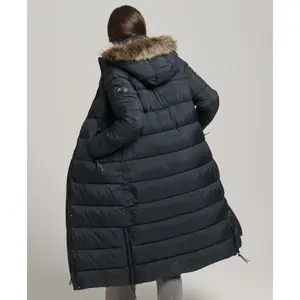Long hooded down jacket with fake fur woman Superdry image-2