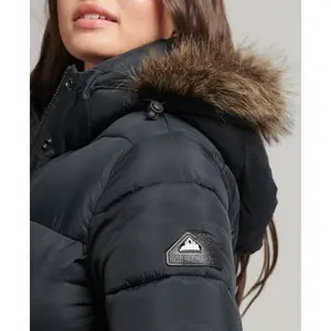 Long hooded down jacket with fake fur woman Superdry image-4