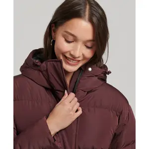 Chaqueta larga con capucha para mujer Superdry image-3