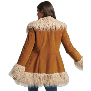 Afghaanse jas gevoerd met imitatiebont voor vrouwen Superdry image-1