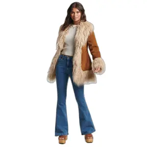 Afghaanse jas gevoerd met imitatiebont voor vrouwen Superdry image-2