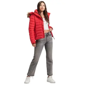 Casaco de pele falsa com capuz curto de mulher Superdry image-1