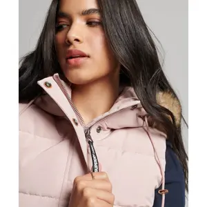 Casaco de penas sem mangas em pele sintética para mulher Superdry Everest image-4