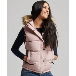 Casaco de penas sem mangas em pele sintética para mulher Superdry Everest image-1