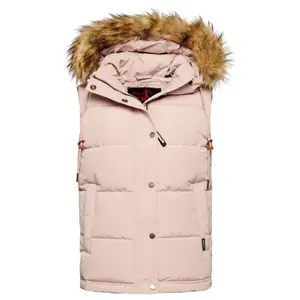 Casaco de penas sem mangas em pele sintética para mulher Superdry Everest image-0