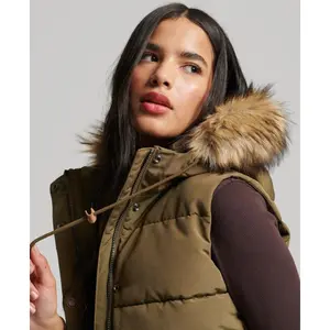 Mouwloos donsjack van imitatiebont voor dames Superdry Everest image-4