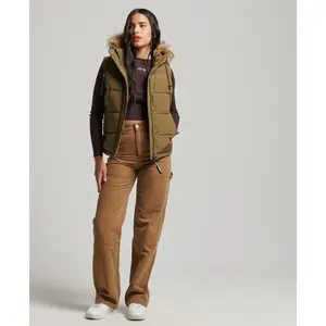 Mouwloos donsjack van imitatiebont voor dames Superdry Everest image-1