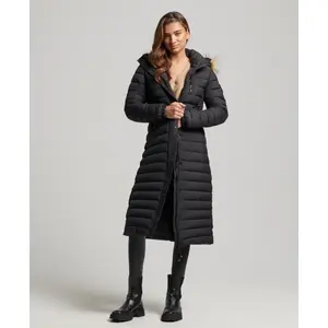 Plumífero largo con capucha para mujer Superdry Fuji image-0