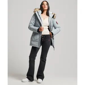 Parka z kapturem z syntetycznym futrem damska Superdry Everest image-5